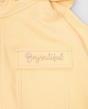 Brunello Cucinelli Детская желтая спортивная кофта с вышивкой логотипа BD869E298C