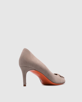 Santoni Бежевые замшевые туфли с элементом WDLS71206HI2TMGD