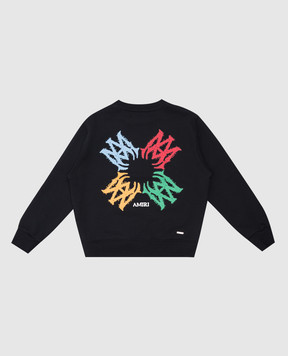 AMIRI Дитячий чорний світшот MA QUAD SCRIBBLE CREW AKJYCW1007