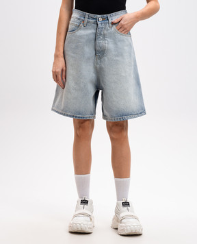 Vetements Голубые джинсовые бермуды с эффектом потертости UA66SS500Lw