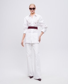 Twinset Белая блуза с вышивкой ришелье 251TP2170