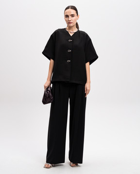 Jil Sander Чорний кардиган з шовком J02BN0213J65005