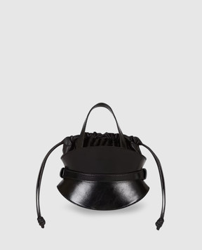 Balmain Чорна шкіряна сумка Shuffle з логотипом FN1DP017LBFO