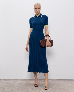 Gabriela Hearst Синя сукня Eyot із шовку та кашеміру 4259123A003