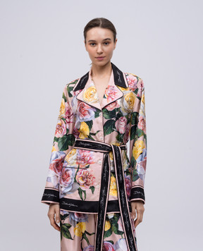 Dolce&Gabbana Рожева блуза із шовку в квітковий принт F5Q03THI1W3