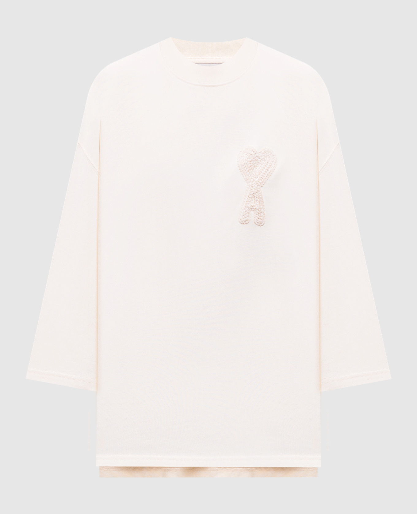 

Бежевая футболка с нашивкой эмблемы Ami de Coeur, Бежевый, Футболки