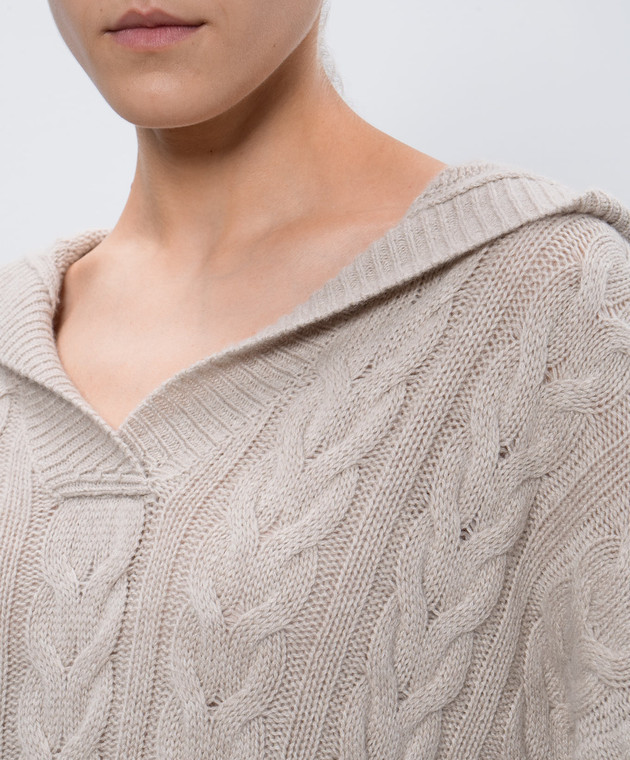 LISA YANG Бежевый худи Connie из кашемира 2022107 изображение 5