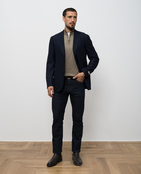 Canali Бежевий джемпер з вовни та шовку MK02355C1118