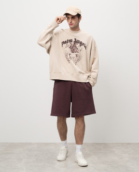 Palm Angels Бежевый свитшот STATEMENT PENCIL PMBA026F24FLE001