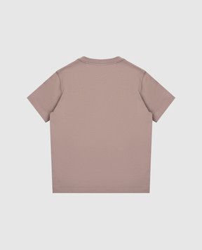 Brunello Cucinelli Дитяча коричнева футболка з принтом B0B13T177A