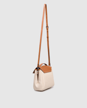Gianni Chiarini Бежева комбінована сумка-сетчел Clio з логотипом BS11599SALPL