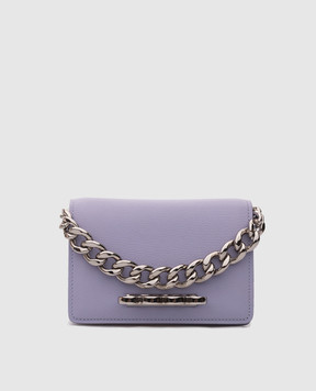 Alexander McQueen Фіолетова шкіряна сумка крос-боді Four Ring Chain з кастетом 708146DYTVT