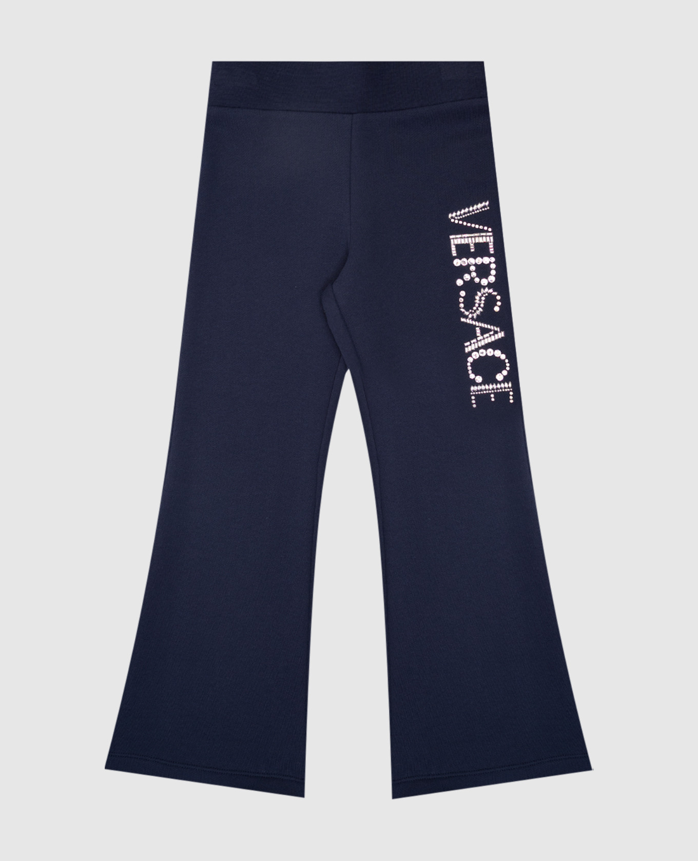 

Детские синие брюки клеш с кристаллами, Синий, Повседневные брюки casual
