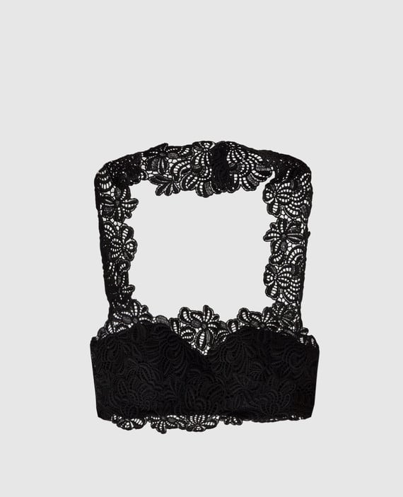 Black bodice from a swimsuit with lace