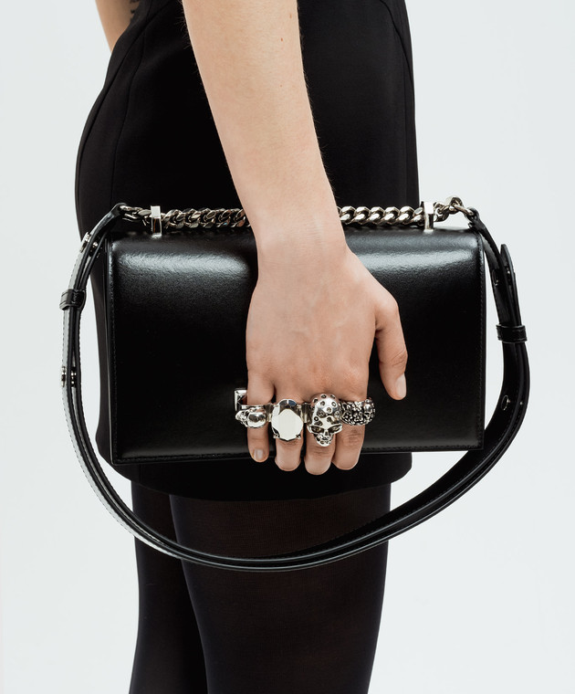Alexander McQueen Черная кожаная сумка The Biker 7575651BLCM изображение 2
