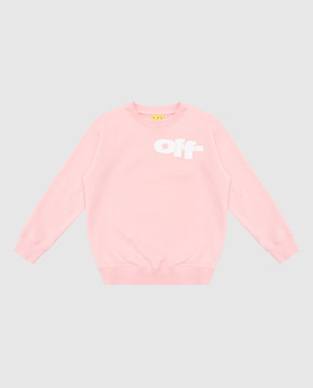 Off-White Дитячий рожевий світшот з принтом логотипа OGBA001S25FLE002