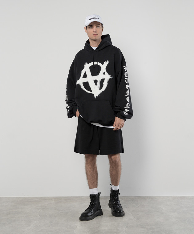 Vetements Черные худи с принтом Anarchy UE64HD700BW изображение 2