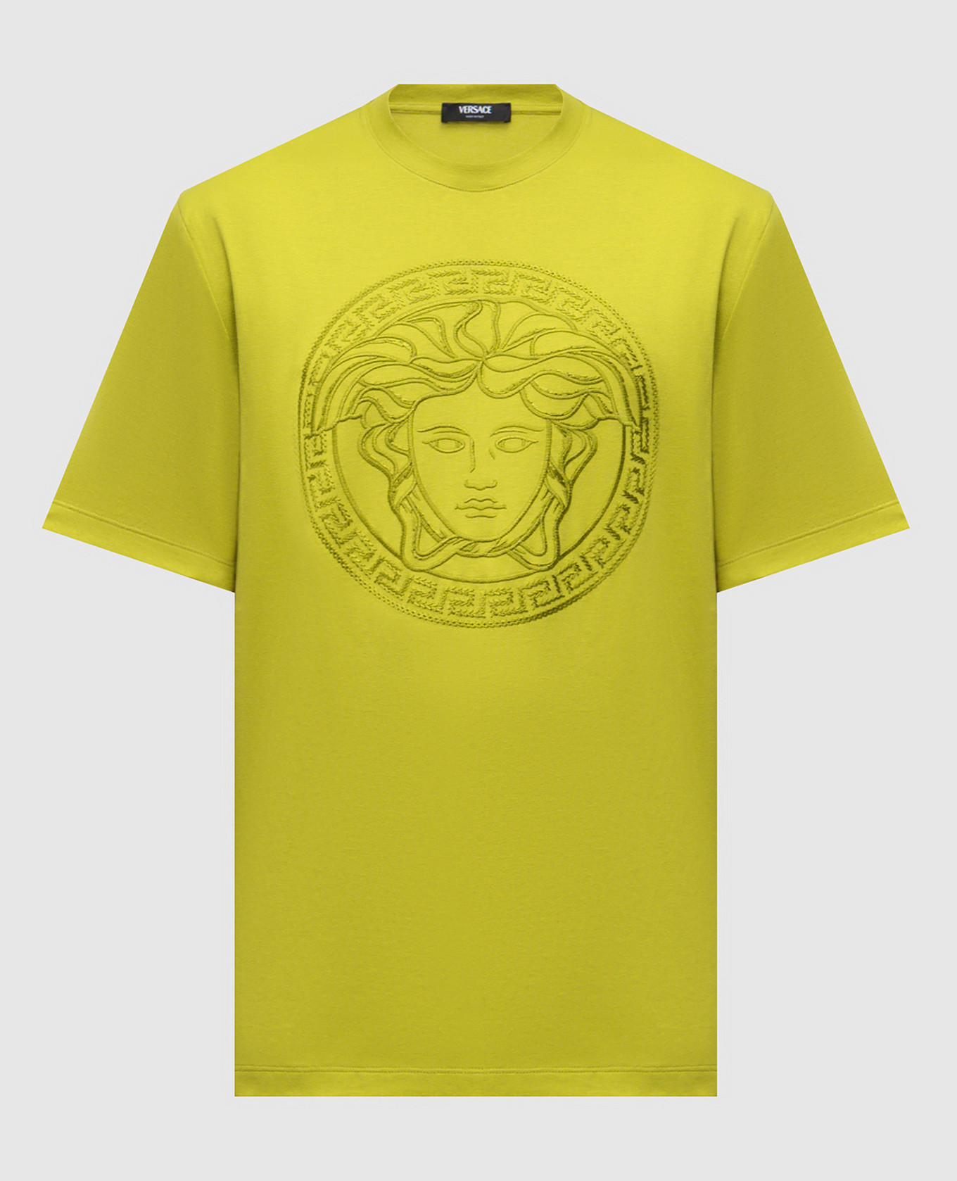 

Зеленая футболка с вышивкой логотип Medusa, Зеленый, Футболки