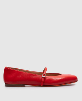 Santoni Красные кожаные балетки с кристаллами. WAAH71319KI1NSZA