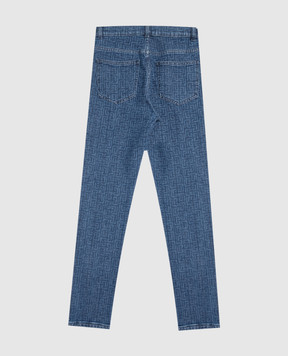 Balmain Дитячі сині джинси в брендовий принт BX6R50D00381214