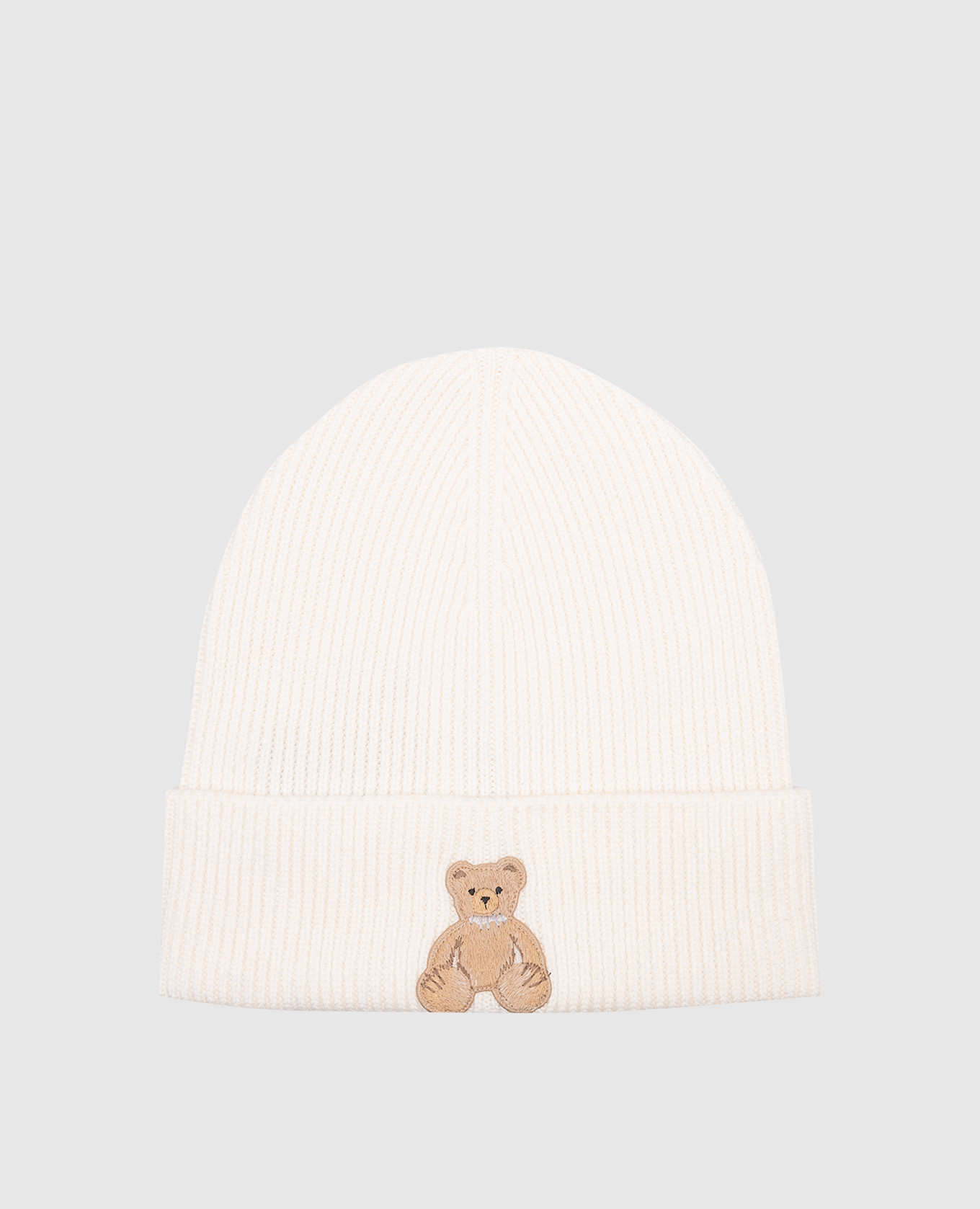 

Белая шапка Bear In Mind из шерсти с вышивкой логотипа, Белый, Шапки