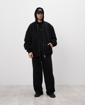 Vetements Чорна футболка з принтом логотипа в тон UA66TR600BBm