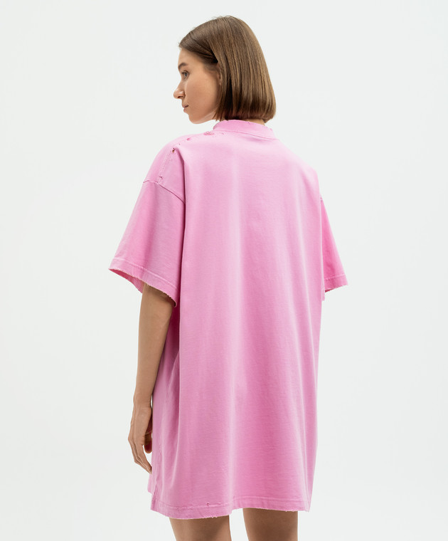 Balenciaga Розовая футболка Not Been Done с винтажным эффектом с принтом 787349TQVW4 изображение 4