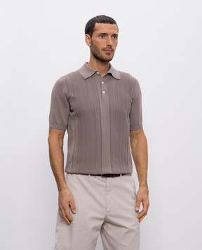 Brunello Cucinelli Бежеве поло в тканий візерунок M29203305