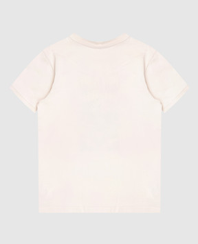 Dolce&Gabbana Детская бежевая футболка с брендовым принтом L1JTJDG7PJS