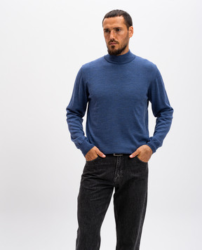 Cashmere&Whiskey Синий джемпер из мериноса шерсти 97397