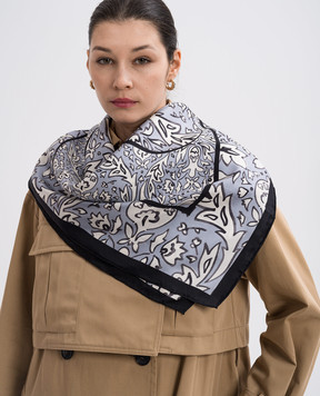 Max Mara Weekend Блакитна хустка ONESTO із шовку в принт ONESTO
