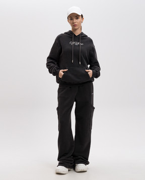 Off-White Серые спортивные брюки с вышивкой логотипа OWCH025S25FLE001