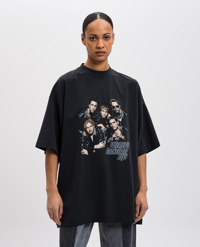 Vetements Чорна футболка з принтом UA66TR620B