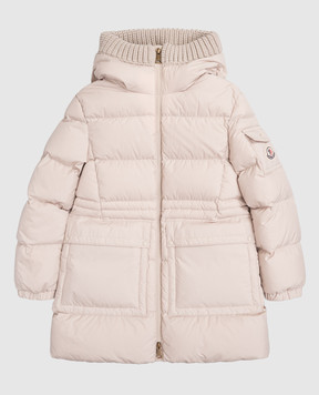 Moncler ENFANT Бежевий пуховик з нашивкою логотипа K29541C00012597YW1214