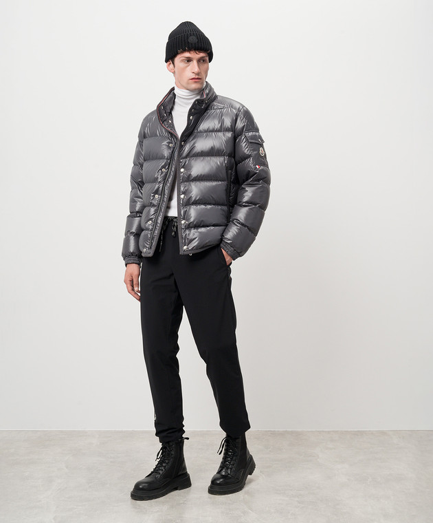Moncler - Серая стеганная пуховая куртка Gourette