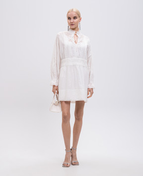 Twinset Біла сукня міні з мереживом 251TP2380