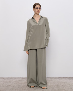 Max Mara Зелені штани BONN із шовку BONN