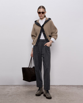 Brunello Cucinelli Сірі штани з вовни та кашеміру MB162P8417
