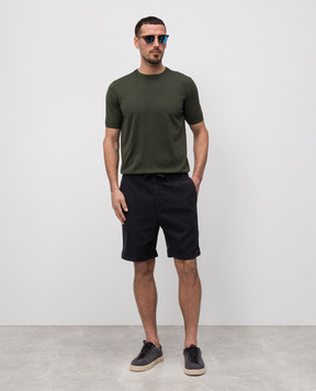 Canali Синие шорты с отворотами PT0135595606