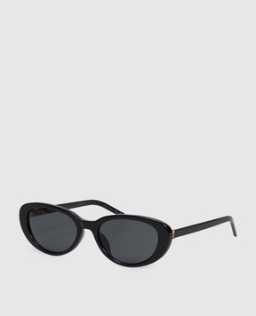 Saint Laurent Чорні сонцезахисні окуляри М154 з монограмою Cassandre 843070Y9956
