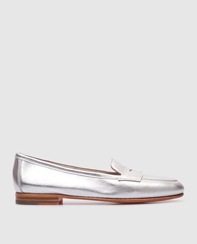 Santoni Сріблясті шкіряні лофери WUNY71031SA4SLLX
