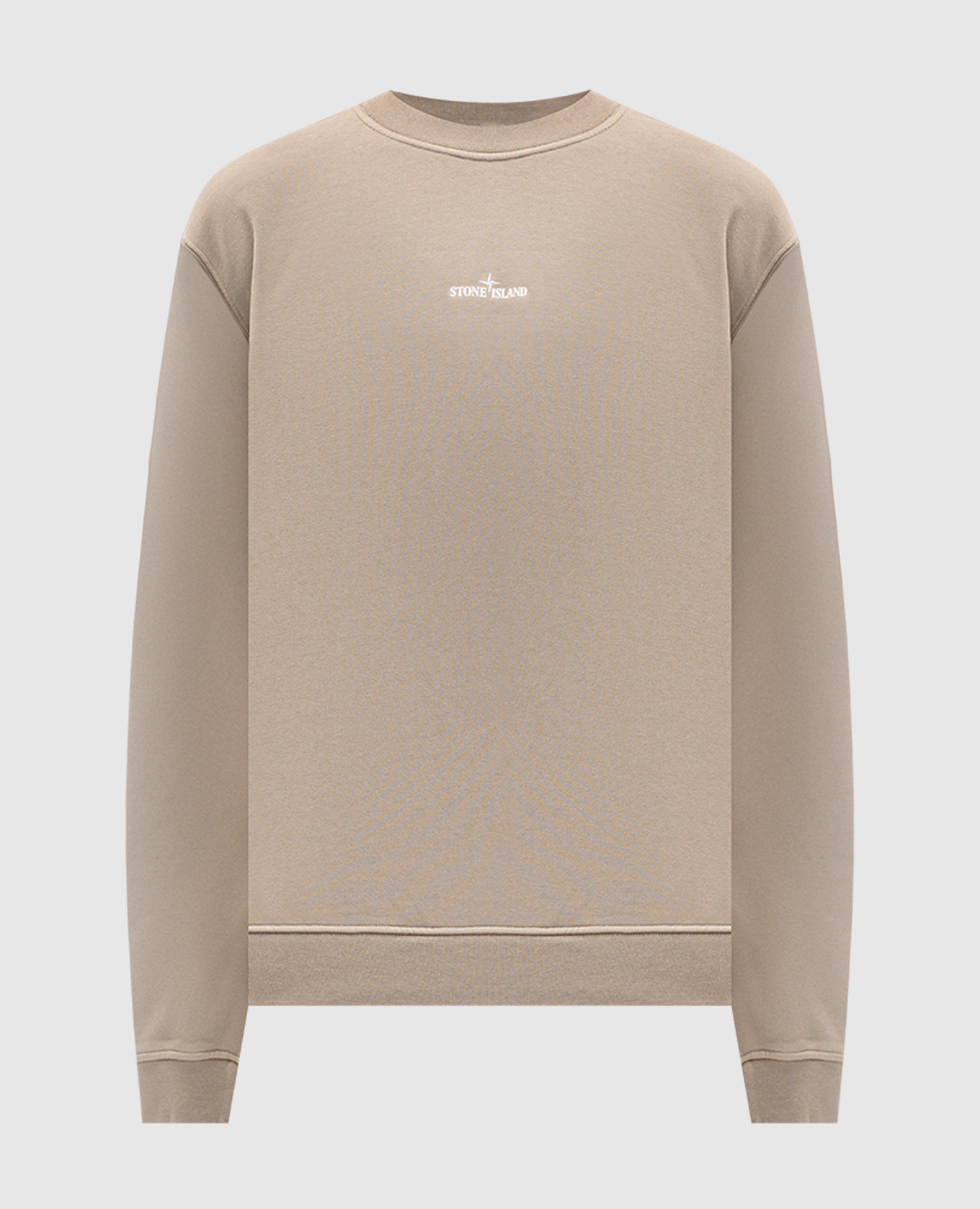 Бежевый свитшот с принтом логотипа