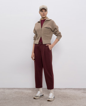 Brunello Cucinelli Бордові штани MP827SN799
