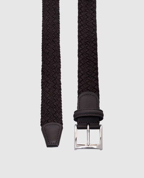 Kiton Коричневый ремень с плетением USC3127N01180