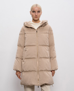 Be Florence Бежевий пуховик із шовку та вовни верблюда FB25814CAMEL