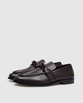 Bottega Veneta Коричневые кожаные лоферы Astaire 796445V4R30