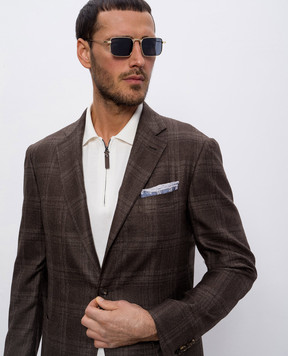 Brunello Cucinelli Двухсторонний платок-паше из льна и шелка MR8930091