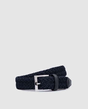Kiton Синій ремінь з плетінням USC3127N01180