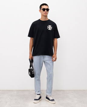 Rhude Черная футболка Boys с принтом RHPF25TT07012