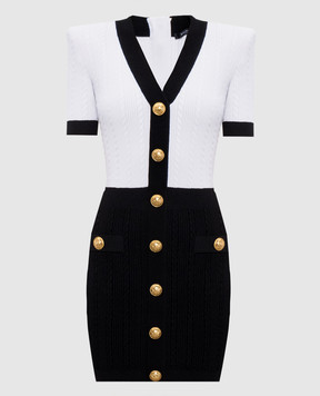 Balmain Сукня міні з брендовими заклепками FF1R6033KI50
